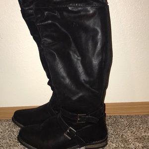 Over the knee wide calf boots